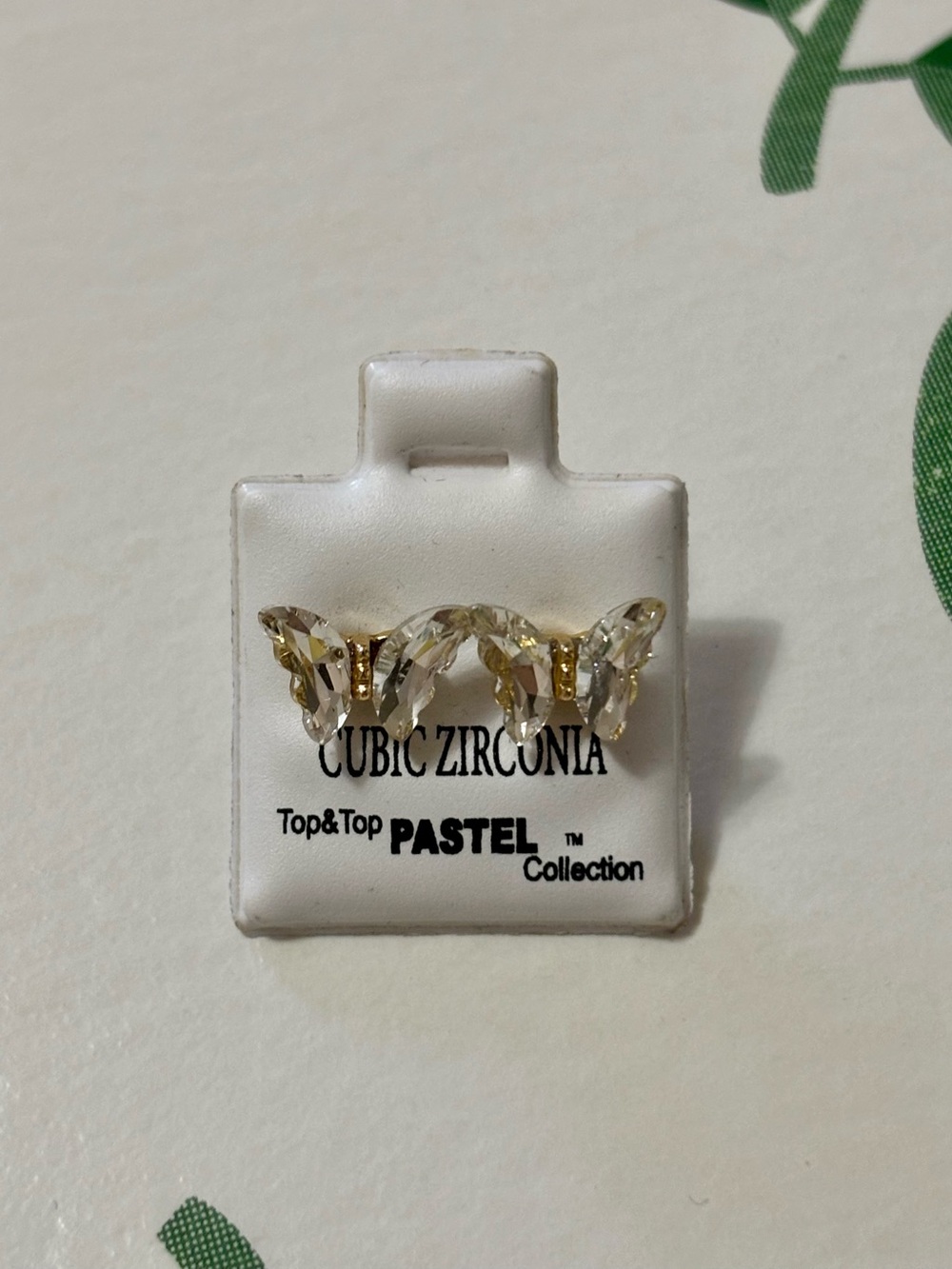Gorgeous cubic zirconia butterfly earrings
